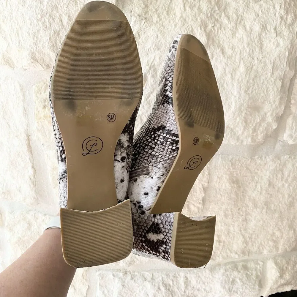 Chinese Laundry Womens Tan‎ Black Snake Daria Block Heel Ankle Bootie 8M
